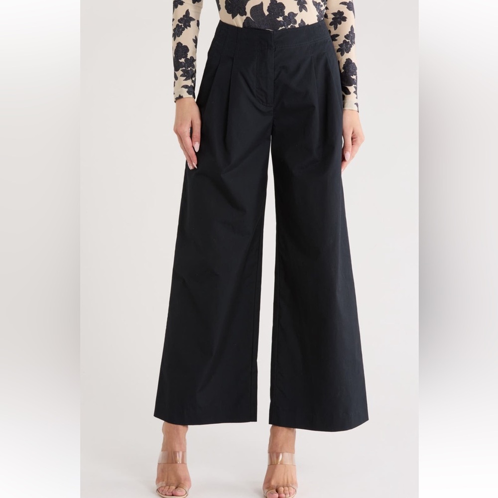 NWT Ulla Johnson Lani Cotton Wide Leg Pants Black